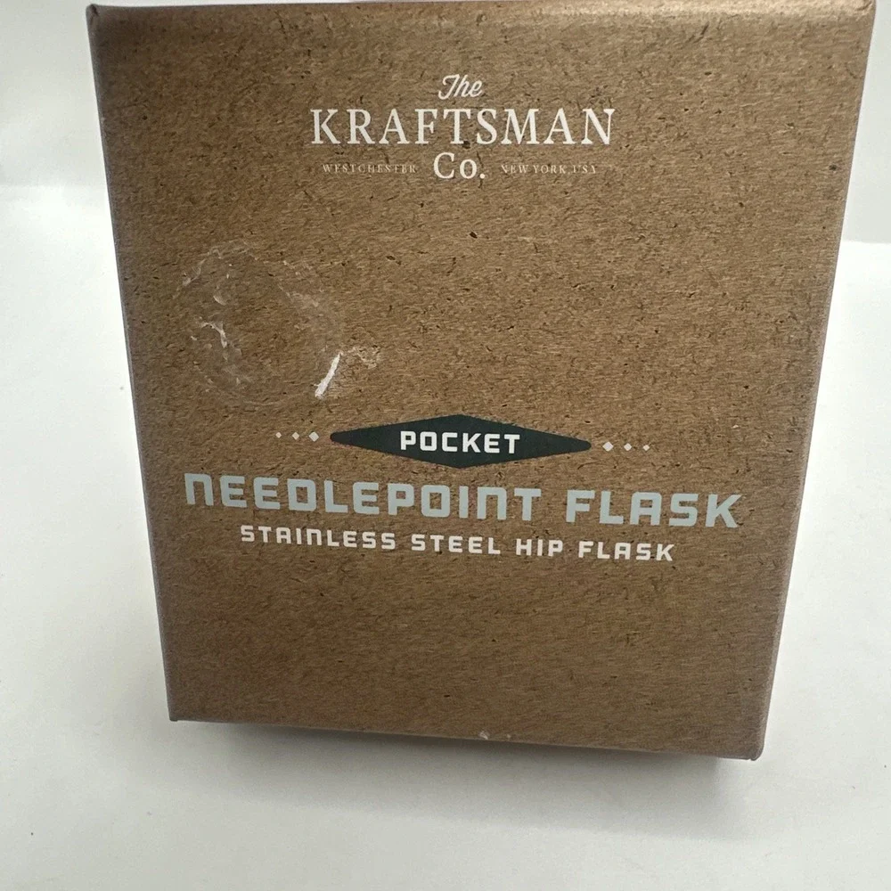 NEW The Kraftsman Co. World's Best Dad Needlepoint Stainless Stl Hip Flask 6 oz